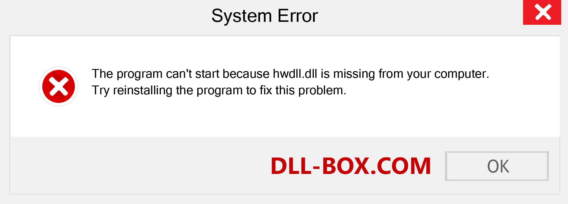  hwdll.dll file is missing?. Download for Windows 7, 8, 10 - Fix  hwdll dll Missing Error on Windows, photos, images